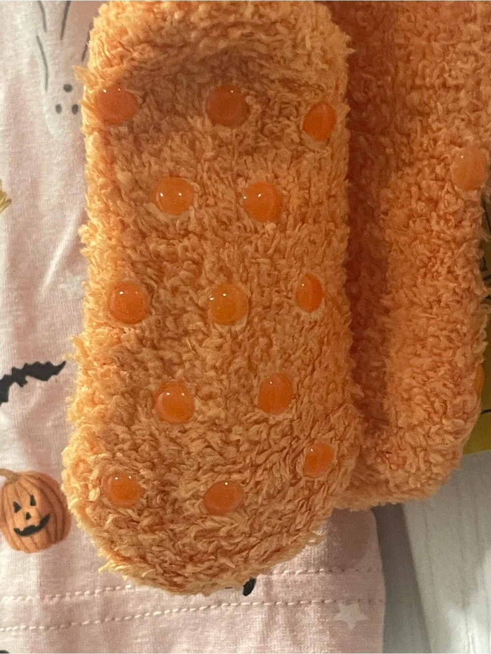 Pink Halloween-Print Kids Pajama Set with Orange Trim